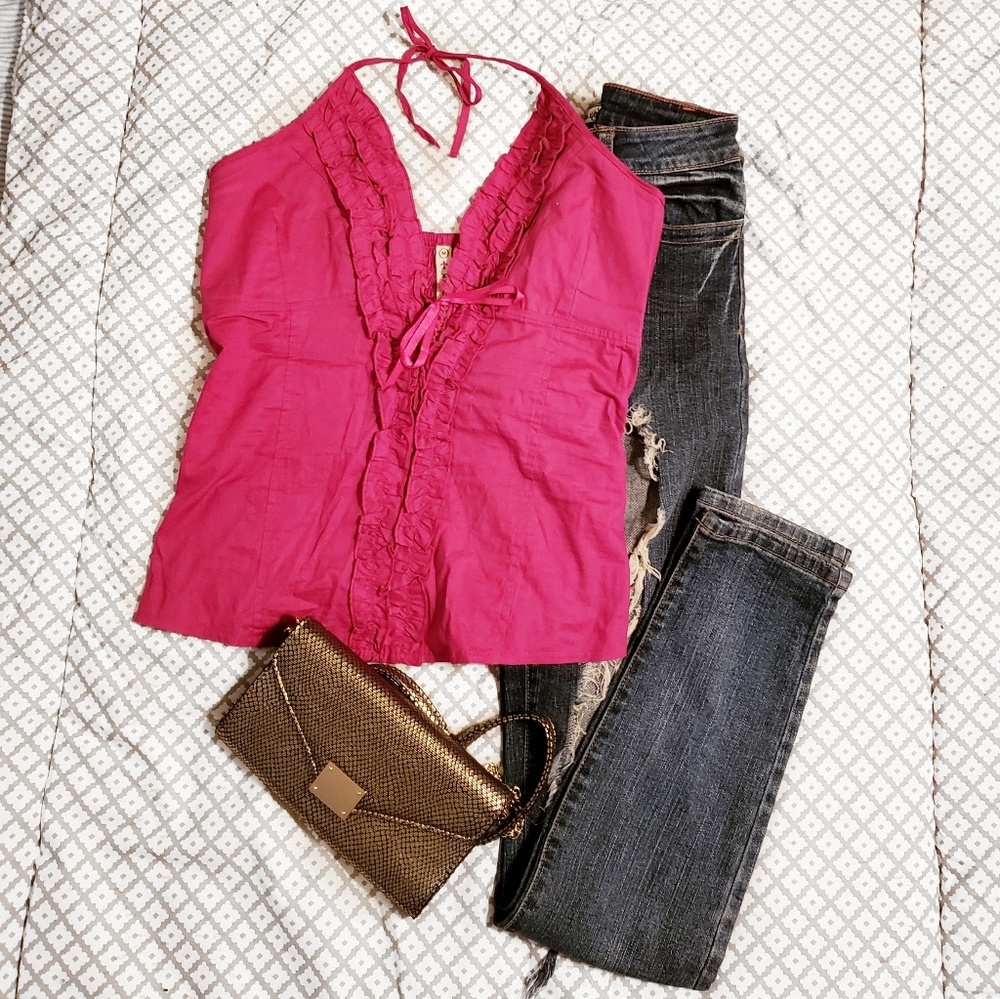 Pink halter top